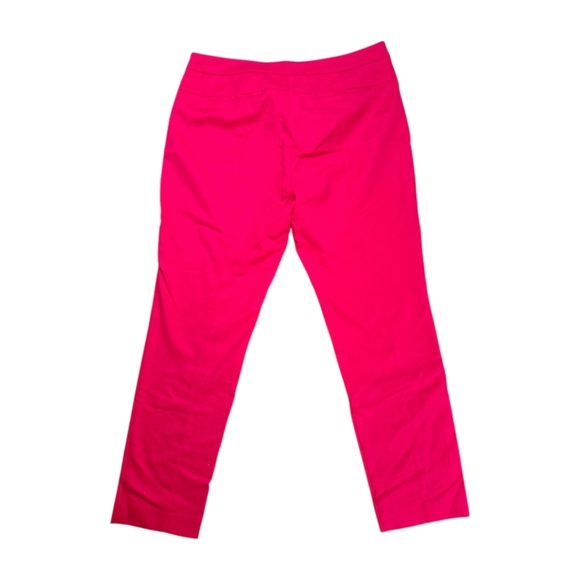 Adrianna Papell Pants Woman 10 Hot Pink Midrise Cropped Straight Stretchy Preppy - Picture 4 of 11